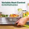 image:imageBELLA 45 Quart Triple Electric Buffet Server Food Warming Tray amp Slow Cooker  Brushed Stainless Steel Heated Serving Station for Parties amp Catering
