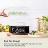 image:imageBELLA Two Tier Food Steamer with Stackable Baskets amp Removable Base for Fast Simultaneous Cooking  Auto Shutoff amp Boil Dry Protection 74 QT Black