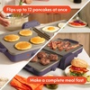 image:imagebella 10x20 Fold and Store Griddle NonToxic Ceramic Coating OatmilkPlum
