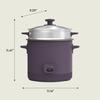 image:imagebella 16Cup Rice Cooker and Steamer OatmilkPlum