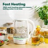 image:imagebella 17 Liter Glass Electric Kettle Quickly Boil 7cups of water BlackWhite  Green