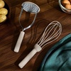 image:imagebella 2 Piece Fold Flat Nontoxic Nonslip Masher and Whisk OatmilkOatmilk