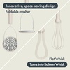 image:imagebella 2 Piece Fold Flat Nontoxic Nonslip Masher and Whisk OatmilkOatmilk