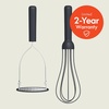 image:imagebella 2 Piece Fold Flat Nontoxic Nonslip Masher and Whisk OatmilkSlate