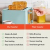 image:imagebella 2 Slice Toaster Extra Wide Slots amp Removable Crumb Tray BlackAqua