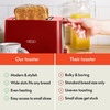 image:imagebella 2 Slice Toaster Extra Wide Slots amp Removable Crumb Tray BlackRed