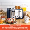 image:imagebella 2 Slice Toaster Extra Wide Slots amp Removable Crumb Tray BlackStainless Steel and Blue