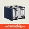 image:imagebella 2 Slice Toaster Extra Wide Slots amp Removable Crumb Tray BlackStainless Steel and Blue