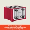 image:imagebella 2 Slice Toaster Extra Wide Slots amp Removable Crumb Tray BlackStainless Steel and Red