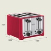 image:imagebella 2 Slice Toaster Extra Wide Slots amp Removable Crumb Tray BlackStainless Steel and Red
