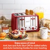 image:imagebella 2 Slice Toaster Extra Wide Slots amp Removable Crumb Tray BlackStainless Steel and Red