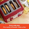image:imagebella 2 Slice Toaster Extra Wide Slots amp Removable Crumb Tray BlackStainless Steel and Red