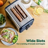 image:imagebella 2 Slice Toaster Wide Slots Stainless SteelBlackStainless Steel and Navy