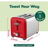 image:imagebella 2 Slice Toaster Wide Slots Stainless SteelBlackStainless Steel and Red