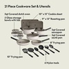 image:imagebella 21 Piece Kitchen Set with EverGood Ceramic Nonstick Coating Dishwasher amp Oven Safe All Stovetops Compatible Tempered Glass Lids amp Cool Touch Handles BlackOatmilk