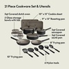 image:imagebella 21 Piece Kitchen Set with EverGood Ceramic Nonstick Coating Dishwasher amp Oven Safe All Stovetops Compatible Tempered Glass Lids amp Cool Touch Handles BlackBlack