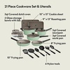 image:imagebella 21 Piece Kitchen Set with EverGood Ceramic Nonstick Coating Dishwasher amp Oven Safe All Stovetops Compatible Tempered Glass Lids amp Cool Touch Handles SeaglassSeaglass