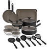 image:imagebella 21 Piece Kitchen Set with EverGood Ceramic Nonstick Coating Dishwasher amp Oven Safe All Stovetops Compatible Tempered Glass Lids amp Cool Touch Handles BlackBlack
