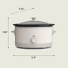 image:imagebella 6qt Manual NonToxic Slow Cooker with Cord Storage PlumOatmilk