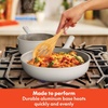 image:imagebella 7 Piece Cookware Set with EverGood Ceramic Nonstick Coating Dishwasher Safe Oven Safe All Stovetops Compatible Glass Lids with Silicone Rims Cool Touch Handles BlackOatmilk