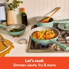 image:imagebella 7 Piece Cookware Set with EverGood Ceramic Nonstick Coating Dishwasher Safe Oven Safe All Stovetops Compatible Glass Lids with Silicone Rims Cool Touch Handles BlackSeaglass