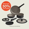 image:imagebella 8 Piece Removable Handle EverGood NonToxic Cookware Set OatmilkBlack
