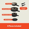 image:imagebella 8 Piece Removable Handle EverGood NonToxic Cookware Set OatmilkBlack