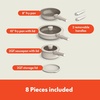 image:imagebella 8 Piece Removable Handle EverGood NonToxic Cookware Set OatmilkOatmilk