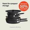 image:imagebella 9 Piece Ceramic Nonstick Cookware Set Fitsanywhere Kitchenware w EverGood Coating Dishwasher amp Oven Safe All Stovetops Compatible Stackable Design Cool Touch Handles Black