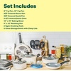 image:imagebella Cookware Set with Glass Lids with Nonstick PFOA Free and Scratch Resistant Surface Aluminum Bakeware Pots and Pans Storage Bowls amp Utensils Compatible with All Stovetops 21 Piece GrayWhite