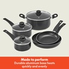 image:imagebella Cookware Set with Glass Lids with Nonstick PFOA Free and Scratch Resistant Surface Aluminum Bakeware Pots and Pans Storage Bowls amp Utensils Compatible with All Stovetops 21 Piece GrayBlack