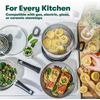 image:imagebella Cookware Set with Glass Lids with Nonstick PFOA Free and Scratch Resistant Surface Aluminum Bakeware Pots and Pans Storage Bowls amp Utensils Compatible with All Stovetops 21 Piece GrayCream