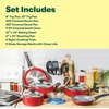 image:imagebella Cookware Set with Glass Lids with Nonstick PFOA Free and Scratch Resistant Surface Aluminum Bakeware Pots and Pans Storage Bowls amp Utensils Compatible with All Stovetops 21 Piece GrayRed