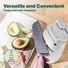 image:imagebella Electric Can Opener and Knife Sharpener Removable Cutting Lever Cord Storage Stainless Steel Blade White