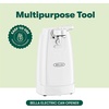 image:imagebella Electric Can Opener and Knife Sharpener Removable Cutting Lever Cord Storage Stainless Steel Blade White