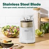 image:imagebella Electric Can Opener and Knife Sharpener Removable Cutting Lever Cord Storage Stainless Steel Blade White