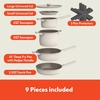 image:imagebella FitsAnywhere 9Piece Nonstick NonToxic Cookware Set OatmilkOatmilk