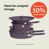 image:imagebella FitsAnywhere 9Piece Nonstick NonToxic Cookware Set OatmilkPlum