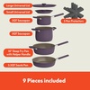 image:imagebella FitsAnywhere 9Piece Nonstick NonToxic Cookware Set OatmilkPlum