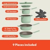 image:imagebella FitsAnywhere 9Piece Nonstick NonToxic Cookware Set OatmilkSeaglass