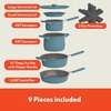 image:imagebella FitsAnywhere 9Piece Nonstick NonToxic Cookware Set OatmilkSurf