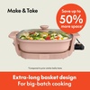 image:imagebella FitsAnywhere SAUTE Make amp Take Skillet NonToxic Ceramic OatmilkBlossom
