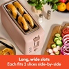 image:imagebella FitsAnywhere Slim Toaster 4 Slice Extra Long amp Wide Slot OatmilkBlossom