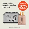 image:imagebella FitsAnywhere Slim Toaster 4 Slice Extra Long amp Wide Slot OatmilkBlossom
