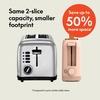 image:imagebella FitsAnywhere Slim Toaster 4 Slice Extra Long amp Wide Slot OatmilkBlossom