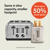 image:imagebella FitsAnywhere Slim Toaster 4 Slice Extra Long amp Wide Slot OatmilkOatmilk