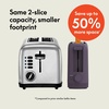 image:imagebella FitsAnywhere Slim Toaster 4 Slice Extra Long amp Wide Slot OatmilkPlum