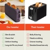image:imagebella FitsAnywhere Slim Toaster 4 Slice Extra Long amp Wide Slot OatmilkPlum