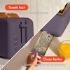 image:imagebella FitsAnywhere Slim Toaster 4 Slice Extra Long amp Wide Slot OatmilkPlum