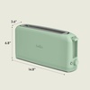 image:imagebella FitsAnywhere Slim Toaster 4 Slice Extra Long amp Wide Slot OatmilkSea Glass